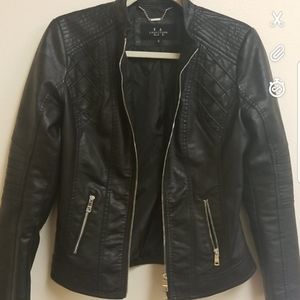 Women's black leather jacket